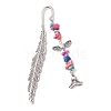 Tibetan Style Alloy Feather Bookmark AJEW-JK00310-03-1