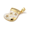 Christmas Brass Micro Pave Cubic Zirconia Pendants KK-H468-02B-01G-2