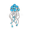 Alloy Rhinestone Safety Pin Brooch PW-WGB977D-02-1