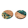 Transparent Resin & Walnut Wood Pendants RESI-TAC0017-75-A02-3