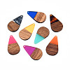 Transparent Resin & Walnut Wood Pendants RESI-N025-030-C-2