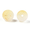 Frosted Baking Painted Crackle Glass Beads with Glitter Powder DGLA-T004-01I-2