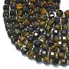 Dyed Natural Yellow Blue Tiger Eye Beads Strands G-K389-A34-01-3