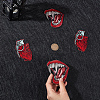 GOMAKERER 4Pcs 2 Style Realistic Heart & Vampire Mouth Polyester Embroidery Cloth Iron On/Sew On Patches AJEW-GO0001-54-3