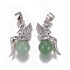 Natural Green Aventurine Pendants G-L512-E09-2