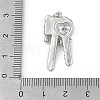 Brass Micro Pave Clear Cubic Zirconia Pendants KK-Z078-33P-3