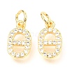 Brass Micro Pave Cubic Zirconia Charms ZIRC-O037-12G-1