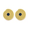 Rack Plating Flat Round Brass Stud Earrings EJEW-M029-07G-1