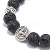 3Pcs 3 Style Natural Lava Rock & Synthetic Hematite Stretch Bracelets Set BJEW-JB08692-8