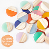 Olycraf 20Pcs 10 Colors Resin & Wood Cabochons RESI-OC0001-03-4