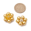 Glass Seed Beads Flower Stud Earrings EJEW-MZ00349-03-3