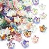 100Pcs 6 Colors Electroplate Two Tone Transparent Resin Beads RESI-CJ0005-28-1