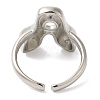 Initials Brass Open Cuff Ring for Women RJEW-N046-02A-P-3