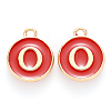 Golden Plated Alloy Enamel Charms X-ENAM-S118-03O-1