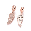 Brass Micro Pave Cubic Zirconia European Dangle Charms ZIRC-E163-11RG-1