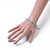 Synthetic Turquoise Braided Beaded Bracelets BJEW-JB04215-05-4