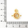 Brass Micro Pave Cubic Zirconia Connector Charms KK-U053-11G-3