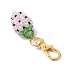 Glass Seed Beaded Strawberry Pendant Decoration HJEW-MZ00160-02-4