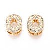 Brass Micro Pave Clear Cubic Zirconia Beads KK-T071-17G-O-1
