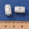 Rack Plating Brass Pave Clear Cubic Zirconia European Beads KK-M285-28S-3