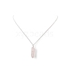 Natural Rose Quartz Bullet Pendant Necklace NJEW-JN04240-4