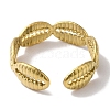 Vacuum Plating 201 Stainless Steel Shell Open Cuff Rings for Women RJEW-C092-01G-3