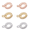 6Pcs 3 Colors Brass Cubic Zirconia Enhancer Shortener Bails ZIRC-HY0001-11-1
