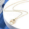 304 Stainless Steel Cubic Zirconia Twelve Constellations Runes Pendant Cable Chain Necklaces for Women NJEW-B121-02G-07-1