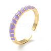 Brass Enamel Cuff Rings RJEW-H546-05-3