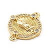 Rack Plating Brass Pave Clear Cubic Zirconia Connector Charms KK-F847-01G-3