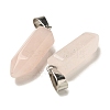 Natural Rose Quartz Pendants G-Z067-07P-09-2