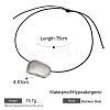 304 Stainless Steel Bean Pendant Adjustable Black Waxed Cord Necklaces for Women FS-WGC253F-01-6