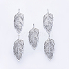 Tibetan Style Alloy Leaf Big Pendants PALLOY-A15448-AS-1