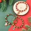 Christmas CCB Plastic & Glass Bead Bracelets BJEW-FS00029-6