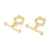 Brass Micro Pave Clear Cubic Zirconia Toggle Clasps KK-N231-370-2