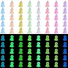 80Pcs 8 Colors Luminous Resin Pendants RESI-SZ0003-48-1