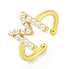 Rack Plating Brass Open Cuff Rings for Women RJEW-F162-01G-M-1