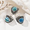 Natural Banded Agate Adjustable Rings RJEW-I108-03AS-04-1