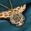 304 Stainless Steel Hollow Tree of Life Pendant Box Chain Necklaces NJEW-M086-04G-4