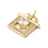 Brass Cubic Zirconia Pendants KK-K349-22-3