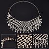 Fingerinspire Crystal Rhinestone Bib Necklace NJEW-FG0001-01KCG-4