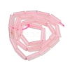 Natural Rose Quartz Column Beads Strands G-F247-08-A-3