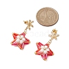 Glass Star Stud Earrings EJEW-MZ00256-05-3