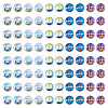 100Pcs 5 Styles Transparent Electroplated UV Plating Glass Beads GLAA-TA0003-19C-2