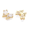 Brass Micro Pave Clear Cubic Zirconia Charms KK-T073-23G-2