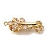 Brass Micro Pave Clear Cubic Zirconia Fold Over Clasps KK-K389-139G-1