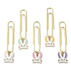 Rabbit Alloy Enamel Pendant Bookmarks AJEW-JK00306-1