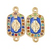 Alloy Micro Pave Colorful Cubic Zirconia Saint Connector Charms with Enamel FIND-Z061-06G-01-1