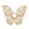 Natural Pearl Butterfly Brooches for Women JEWB-N001-14G-1