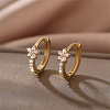 Brass Micro Pave Clear Cubic Zirconia Hoop Earrings FS-WG60F71-01-3